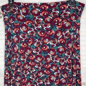 LuLaRoe Azure Womens Burgundy Swing A-Line Casual Comfy Stretch Skirt Plus 2XL